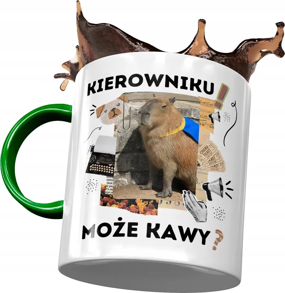 Zöld Kapibara Bögre Születésnap Névnap Ajándék Nyomtatott Fotóval