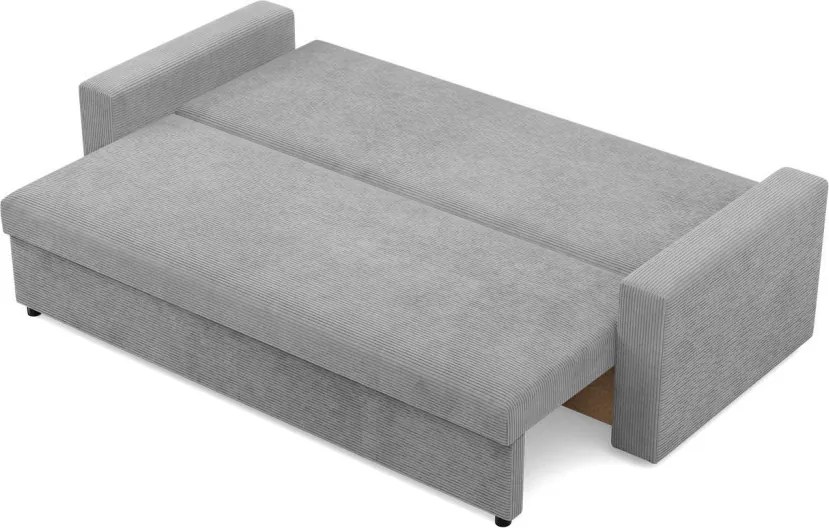 Zeus kanapéágy, kordbársony, hab töltet, egyenes kartámasz, szürke