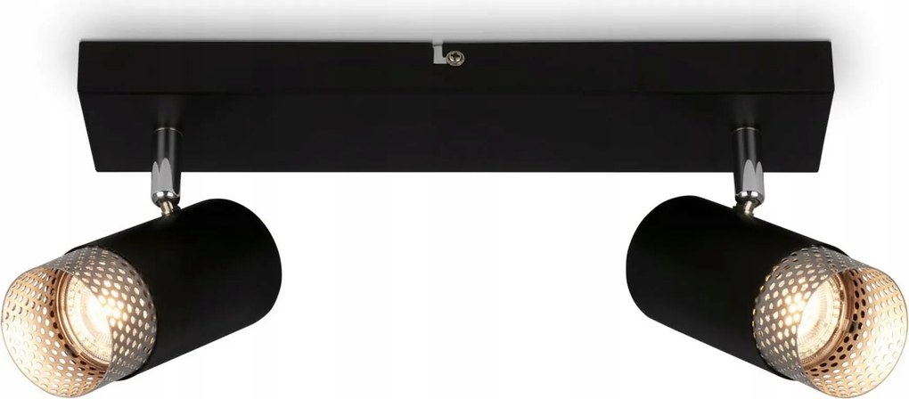 Briloner Spotlámpa 44cm fekete, 2x GU10, forgatható, dróternyő IP20