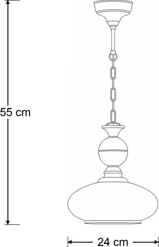 BRILAGI - Láncra függesztett MOLLERO csillár 1xE27/15W/230V, átm. 24 cm, bronz/patina