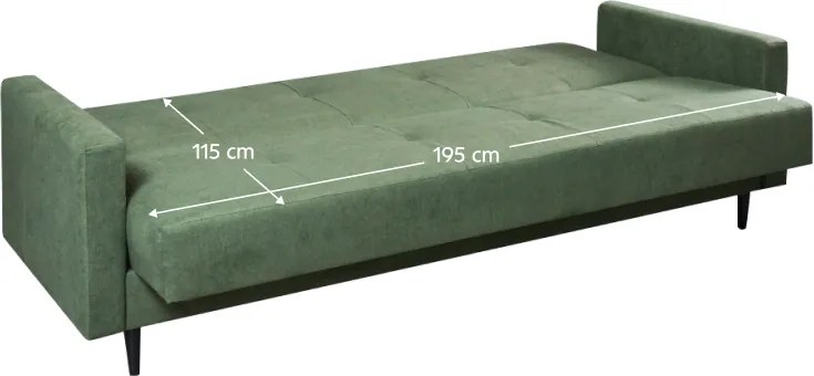 Kihúzható heverő, zöld, VALDO