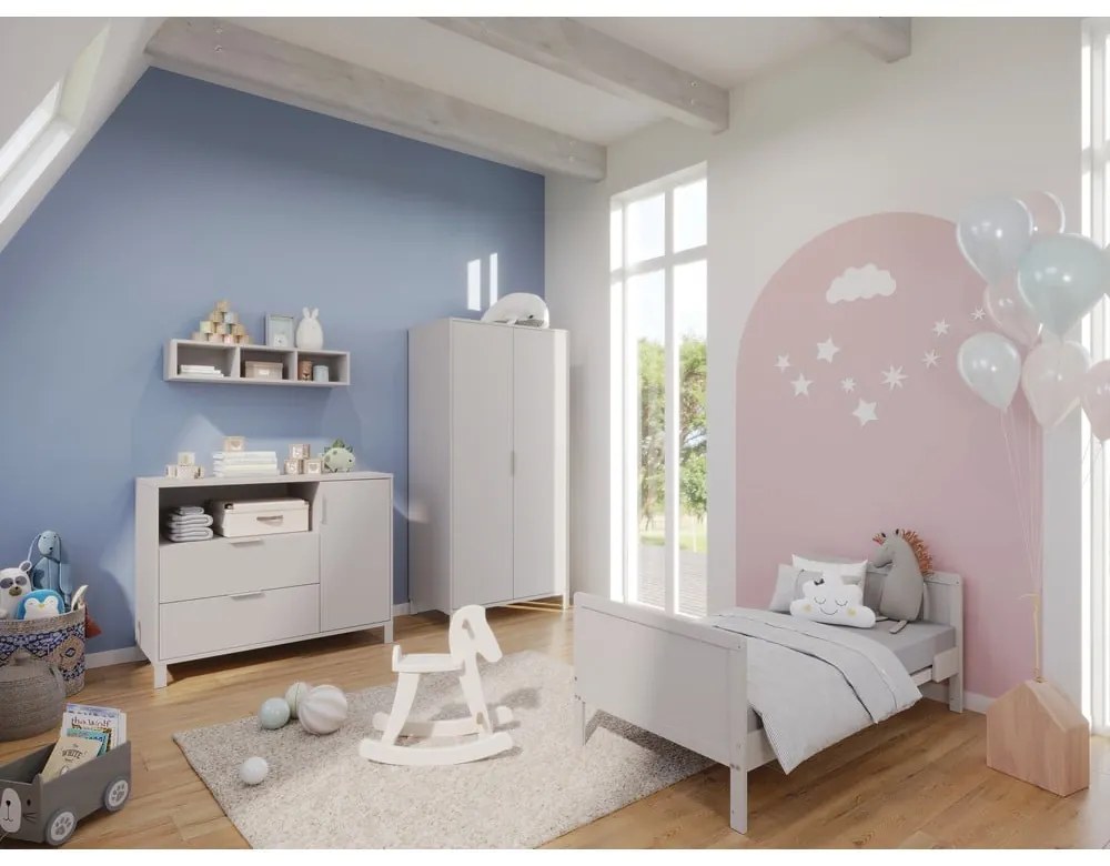 Krémszínű gyerek komód pelenkázó feltéttel 115x102x77 cm Alkmaar – Germania