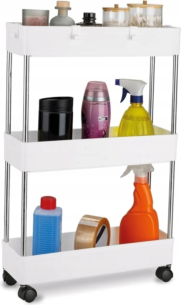 Kerekes Állvány Univerzális Konyhába vagy Fürdőszobába 3 polcos Tadar 41x14x64