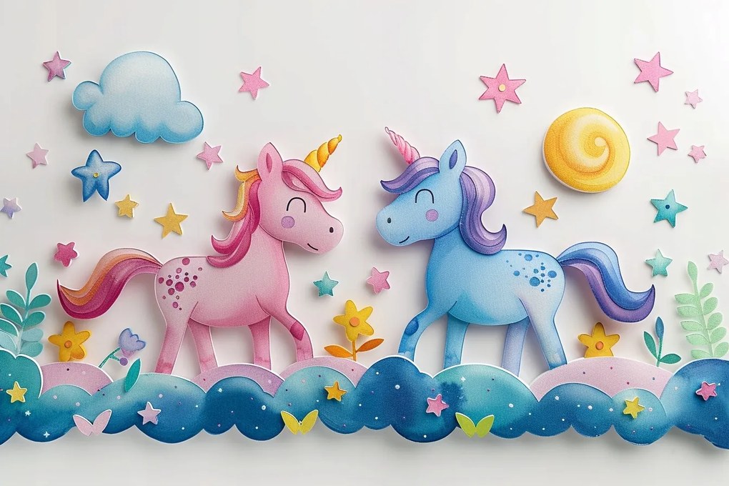 Vászonkép Canvas Mese Unikornis Ló Ég Álom 120x80