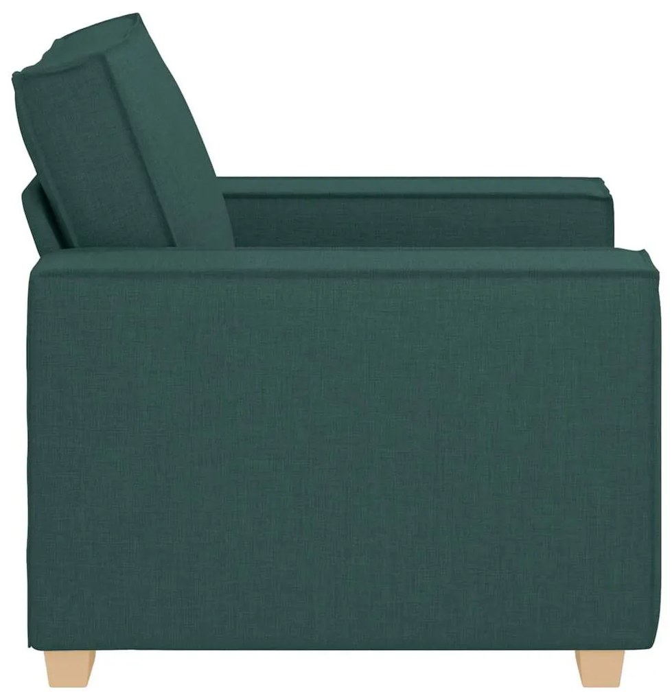 sötétzöld szövet kanapéfotel 60 cm