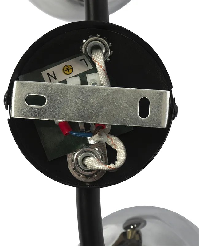 Mennyezeti lámpa fekete rézzel és füstüveggel 2-lámpás - Vidro