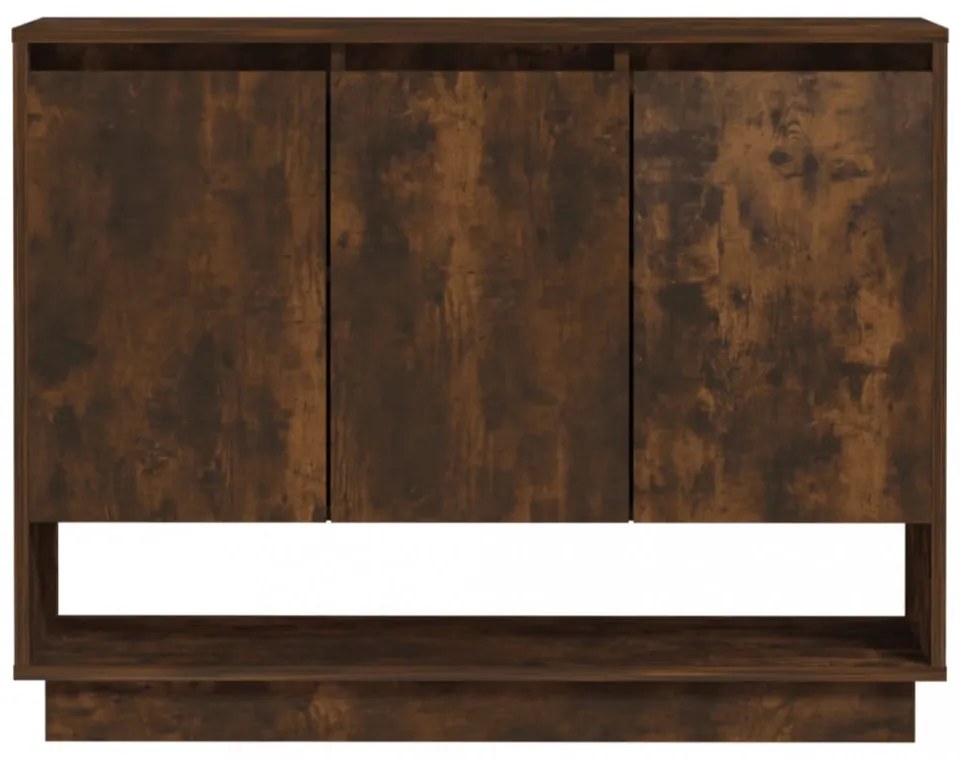 füstös tölgy színű szerelt fa tálalószekrény 97 x 31 x 75 cm