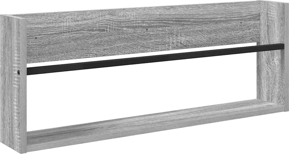 vidaXL Magazin állvány polcokkal Szürke Sonoma 80 x 12 x 30 cm Faanyag