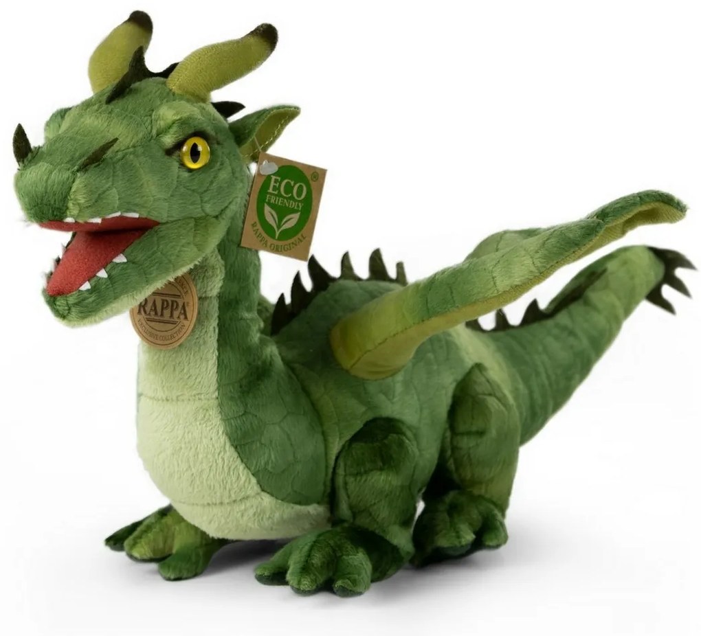 Rappa Plüss sárkány zöld, 40 cm ECO-FRIENDLY
