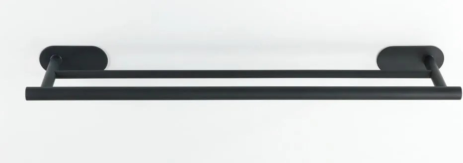 Orea Rail Duo Turbo-Loc® rozsdamentes acél matt fekete dupla fali törölköző tartó - Wenko