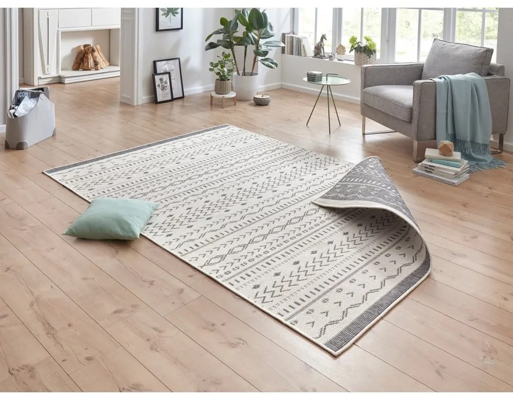 Kuba szürke-krémszínű kültéri szőnyeg, 120 x 170 cm - NORTHRUGS