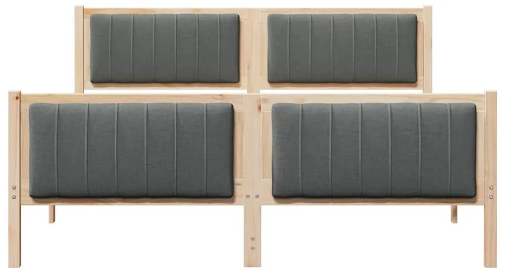 Ágykeret barna és sötétszürke 160 x 200 cm Tömör fenyőfa