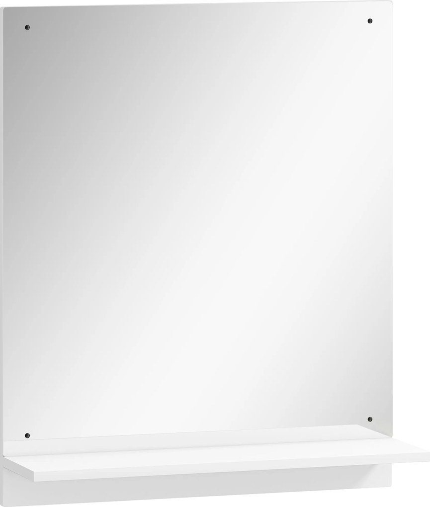 HOMCOM tükör polccal, 50 x 60 cm — modern fürdőszoba- és előszobatükör, fehér | Aosom