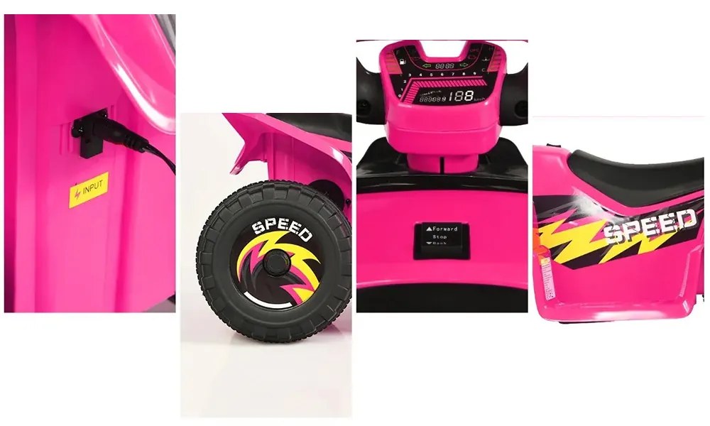 Akkumulátoros gyermek quad, rózsaszín