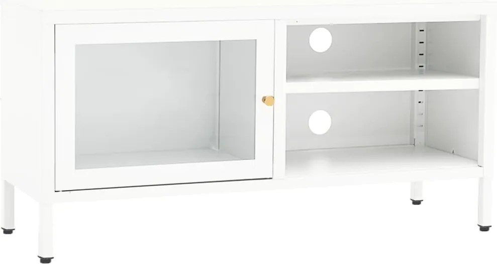 vidaXL fehér acél és üveg TV-szekrény 90 x 30 x 44 cm