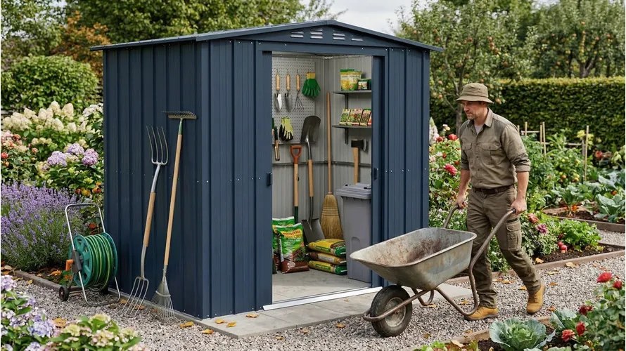 fém kerti ház GLOBEL 65 ANTRACIT + napfénytető LG2068