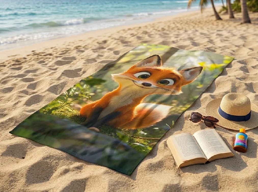 Gyorsan száradó strand fürdőlepedő VULPINA színes 70 x 140 cm, 100% mikroszál