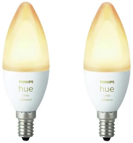 KÉSZLET 2x LED Szabályozható izzó Philips Hue WHITE B39 E14/4W/230V 2200K-6500K