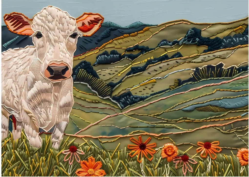 Üveg kép - Kötött motívum utánzata (70x50 cm)