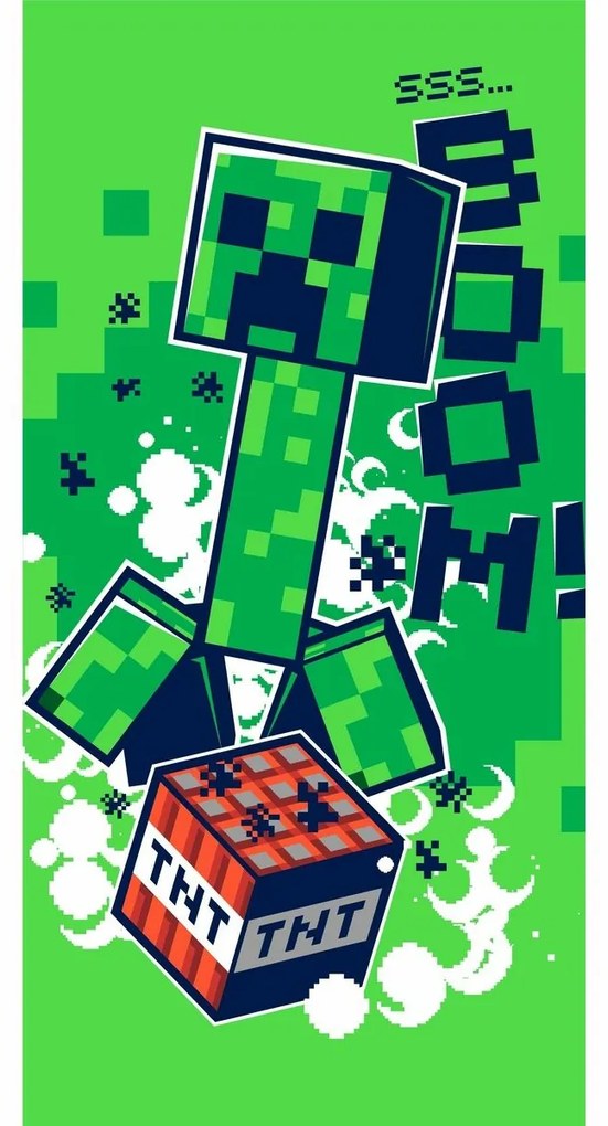 Minecraft Boom fürdőlepedő, 70 x 140 cm