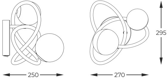Zuma Line MB4922-2-EGBDN - Fali lámpa ARLON 2xG9/3,5W/230V arany