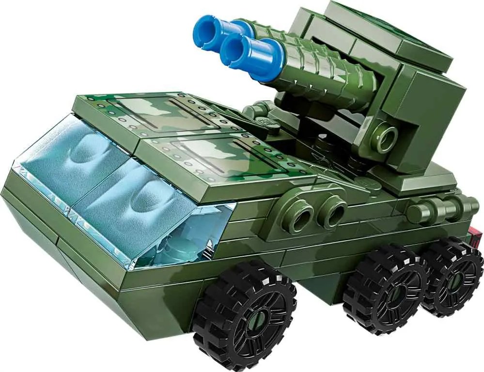 QMAN® 42301 | lego-kompatibilis építőjáték | 642 db építőkocka | 8-az-1-ben Háborús tank kerekeken