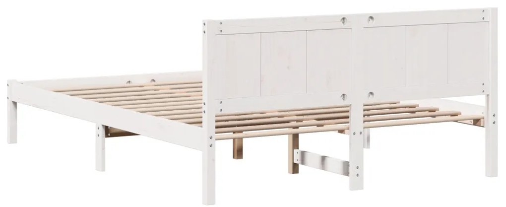 Fehér Fenyő Ágykeret Fehér Fa 150 x 200 cm Tartós