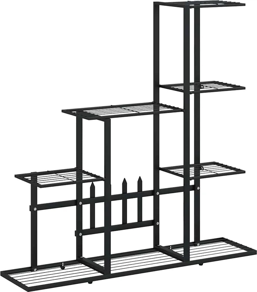 vidaXL fekete acél virágtartó állvány 94,5 x 25 x 88 cm