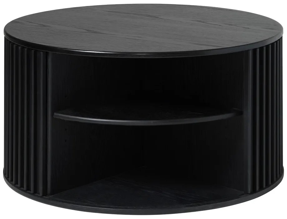 Fekete kerek dohányzóasztal ø 85 cm Siena – Unique Furniture