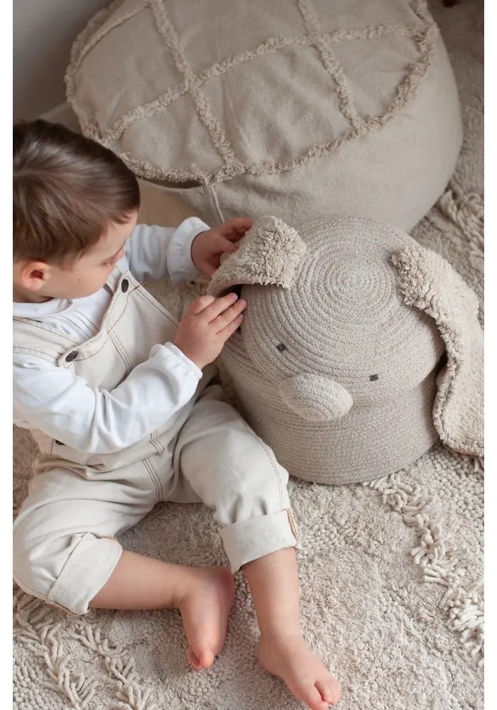 Krémszínű textil játéktároló kosár ø 25x30 cm Rita the Rabbit – Lorena Canals