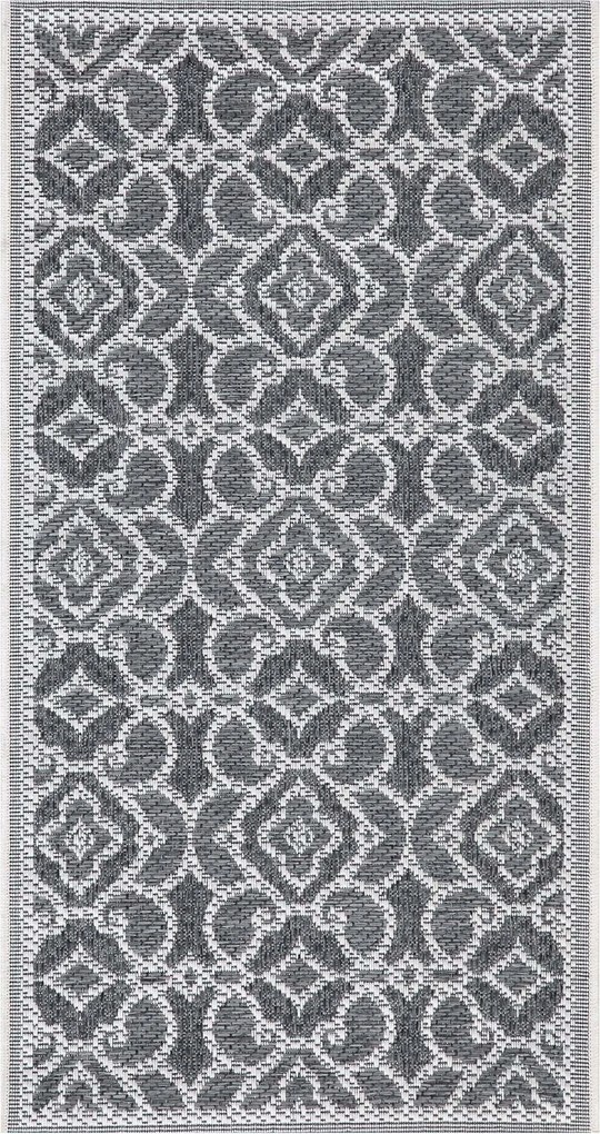 Szőnyeg Futószőnyeg Lapos Szövésű 80x150 cm Orient Szürke Erkély Terasz