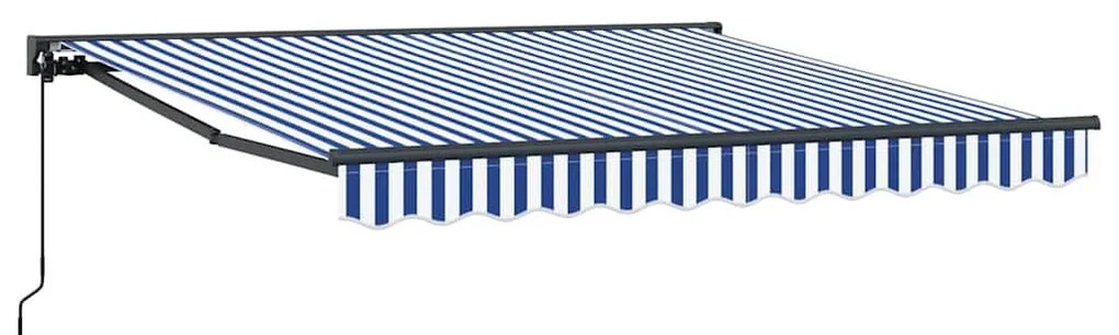 Behúzható napellenző Kék és Fehér 300x250 cm szövet