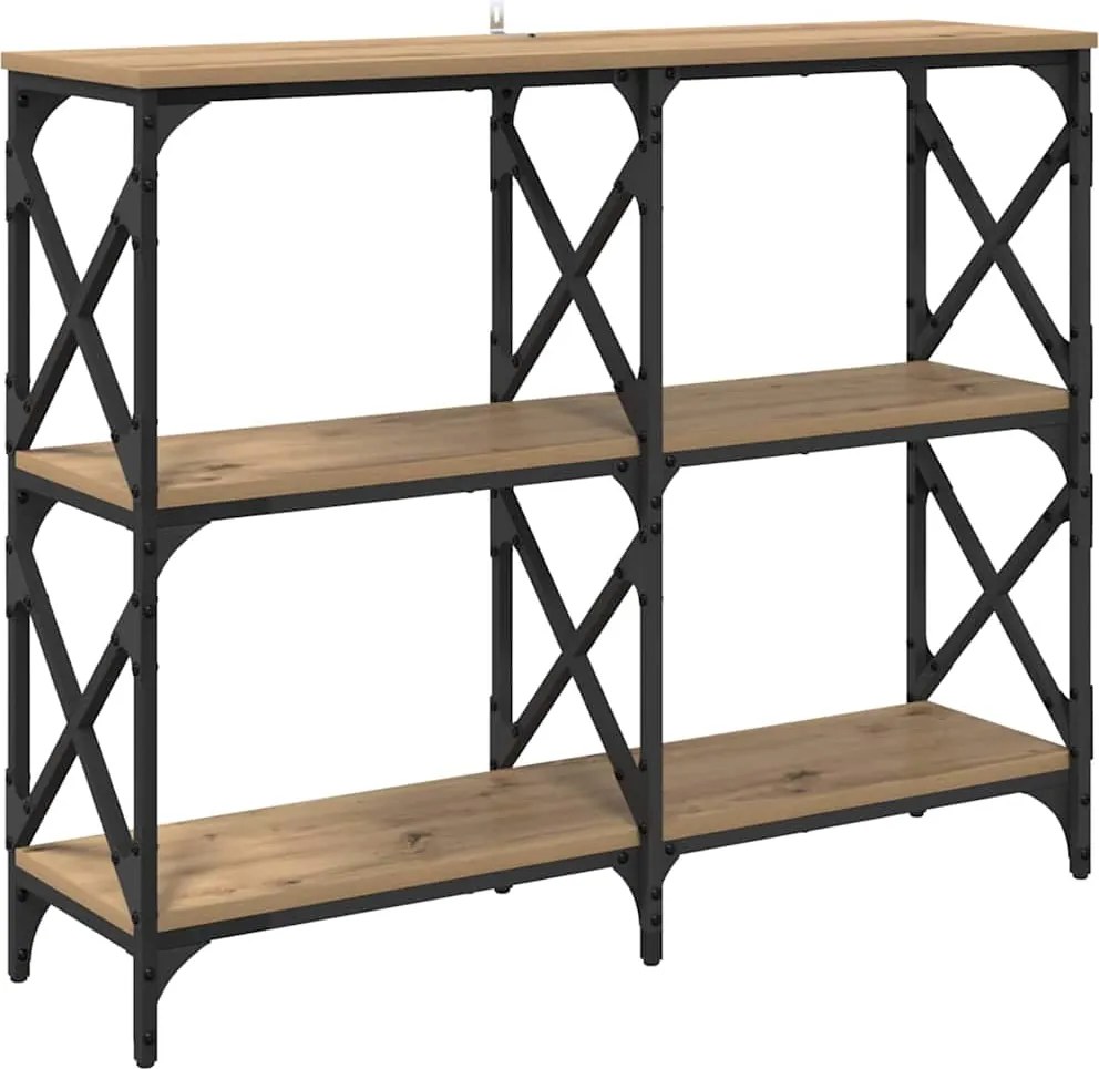 vidaXL Konzolasztal Artisan tölgy 100 x 28 x 80,5 cm Faanyag