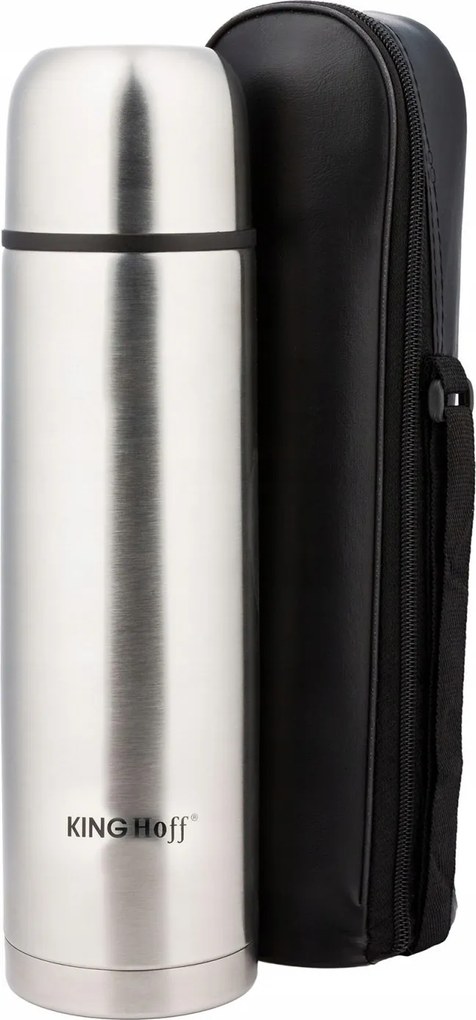 Italtartó termosz 500 ml Kinghoff acél termo bögre kulacs huzat