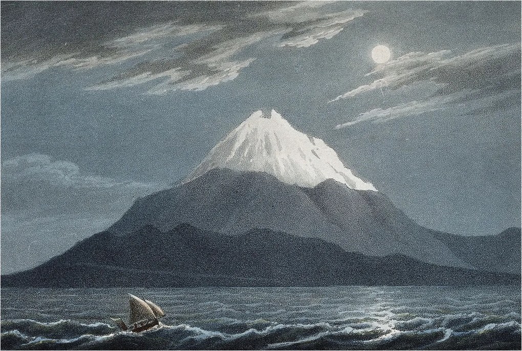 Dekoratív Fotótapéta Hálószobába Holdfényes éjszaka 104x70 Ragasztó