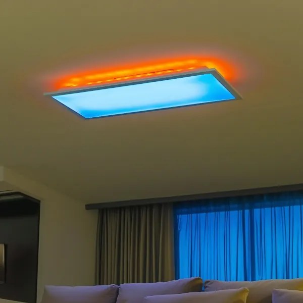 LED RGBW, fényerőszabályozható felületre szerelhető LED panel/22W/230V 2700-6500K 29,5x59,5 cm + távirányító
