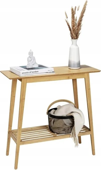 Konzol Bambusz asztal előszoba polc