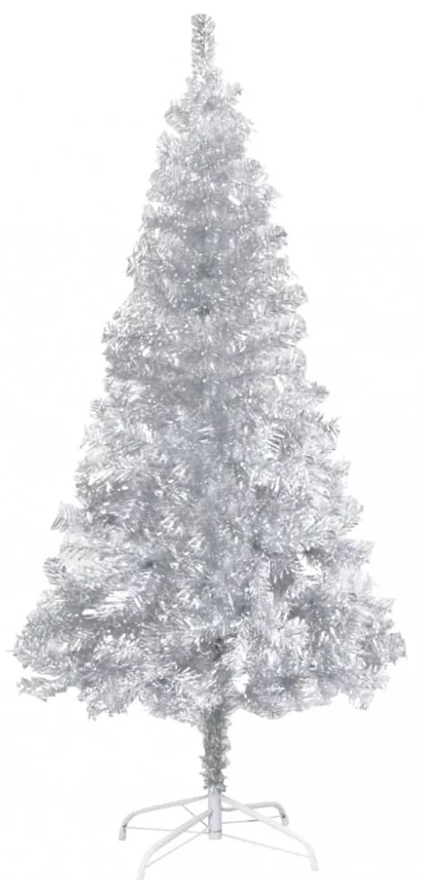 ezüstszínű PET műkarácsonyfa állvánnyal 120 cm