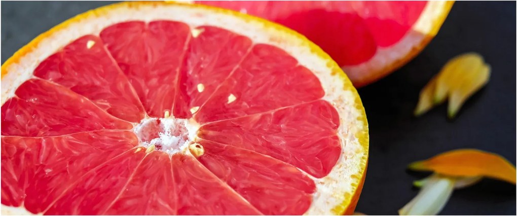 Szeletelt grapefruit képe (120x50 cm)