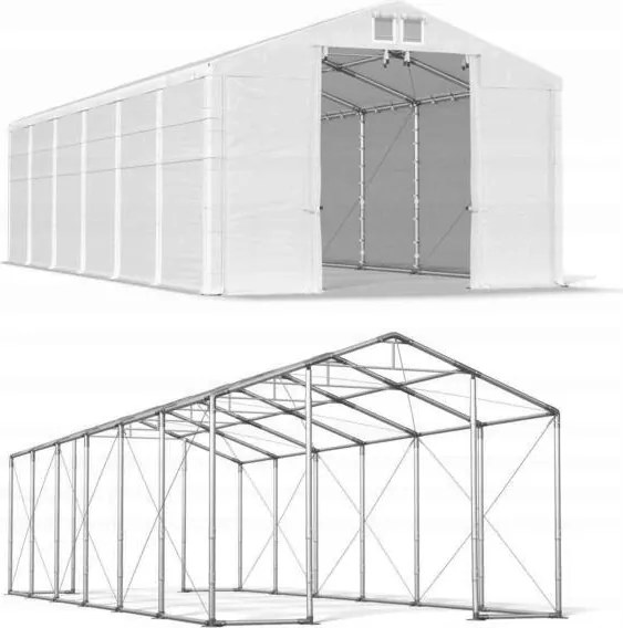 Garázs sátor 8x12m [3,5m] Acél Das 620 Wp