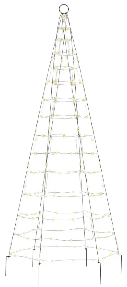 meleg fehér LED karácsonyfa zászlórúdra 200 LED 180 cm