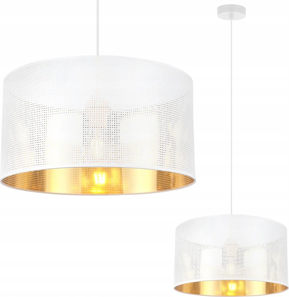 Mennyezeti Függőlámpa Fehér Csillár Arany Közép Lámpabúra Áttört Háló