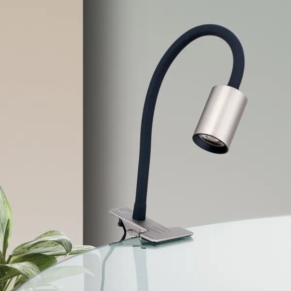 Orion Str 10-489- LED Rugalmas asztali lámpa klipsszel KURT LED/5W/230V ezüst