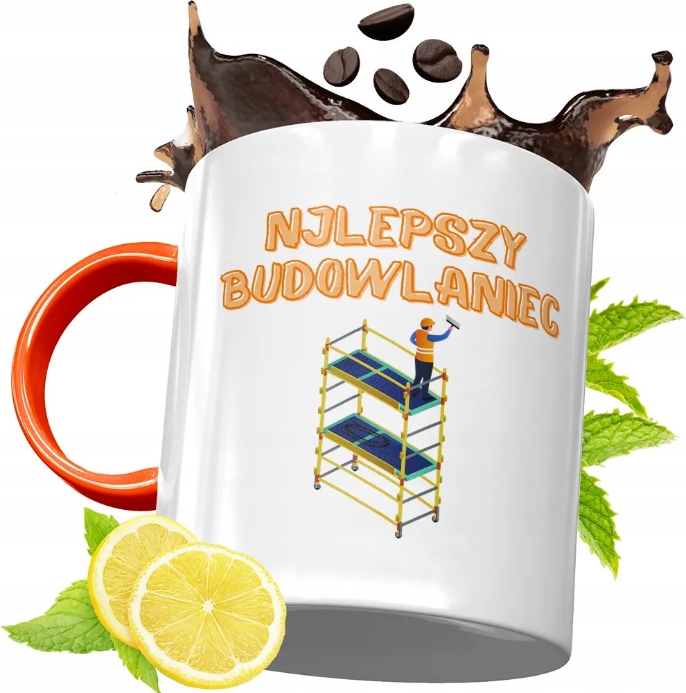 Narancssárga Bögre Építő Szakember Barkácsolónak, fényképes nyomattal