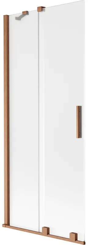 Mexen Velar, 2 szárnyas eltolható kádparaván 85 x 150 cm, 8 mm mattüveg, rézmatt, 896-085-000-31-65