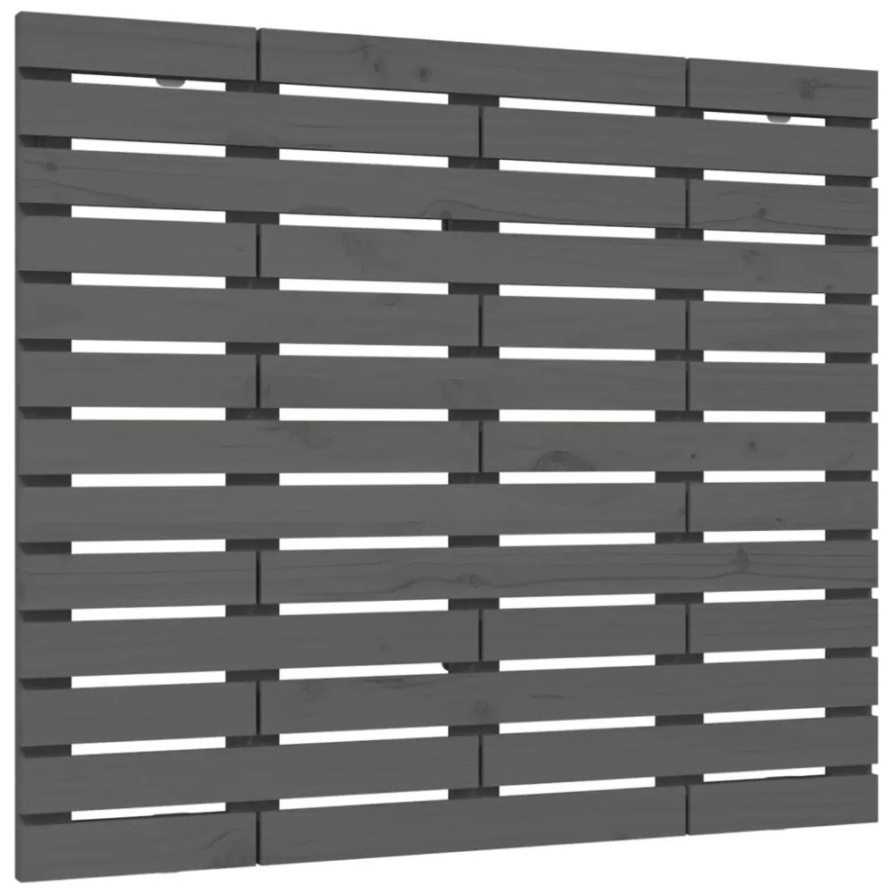 szürke tömör fenyőfa fali fejtámla 96 x 3 x 91,5 cm