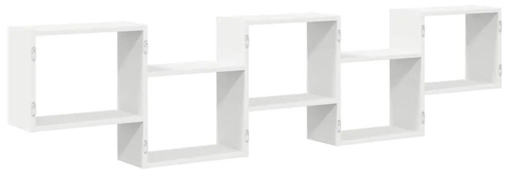 fehér szerelt fa fali kockapolc 5 rekeszes színű