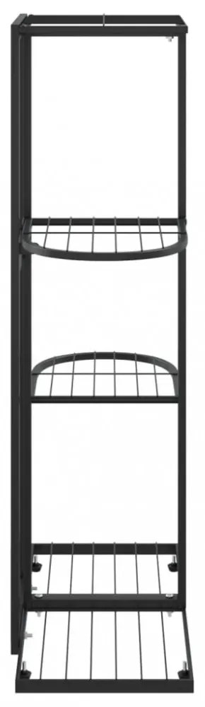 fekete 4 szintes acél virágtartó állvány 43 x 22 x 76 cm