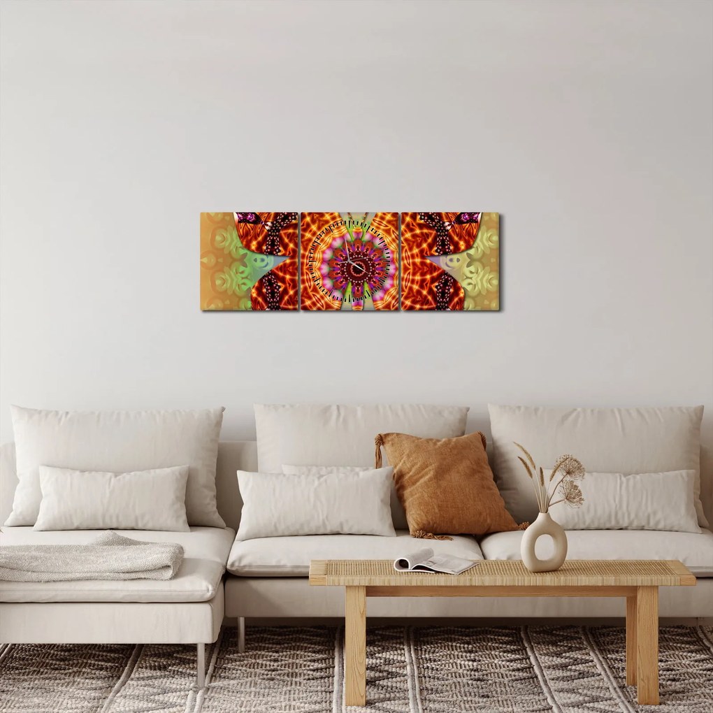 Kép - etno pillangó (órával) (90x30 cm)