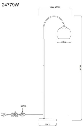 Globo 24779W - Állólámpa BENNO 1xE27/60W/230V fehér
